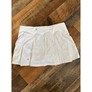 Lululemon Pace Rival Skirt Stretch 13" Sz 6 White Tennis Skort